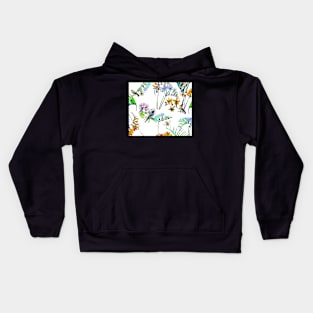 Watercolor Flowers Birds and Bees Kids Hoodie